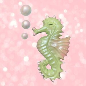 Spiny Seahorse + Bubbles RETRO Chalkware Set